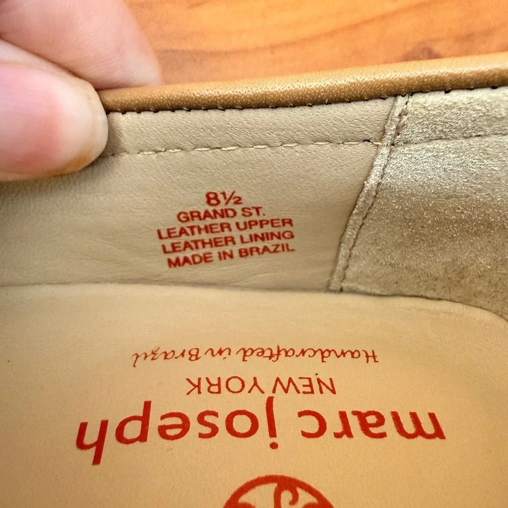 Marc Joseph New York Grand St Tan Leather Horsebit Loafers Womens 8.5 Brazil